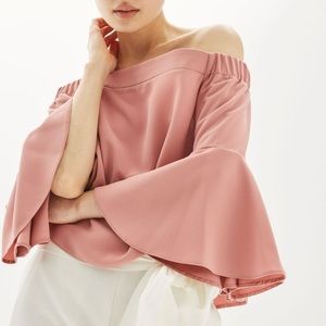 Pink Topshop Ella Off the Shoulder Top